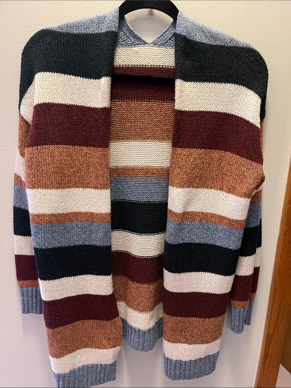 American Eagle Striped Open Cardigan